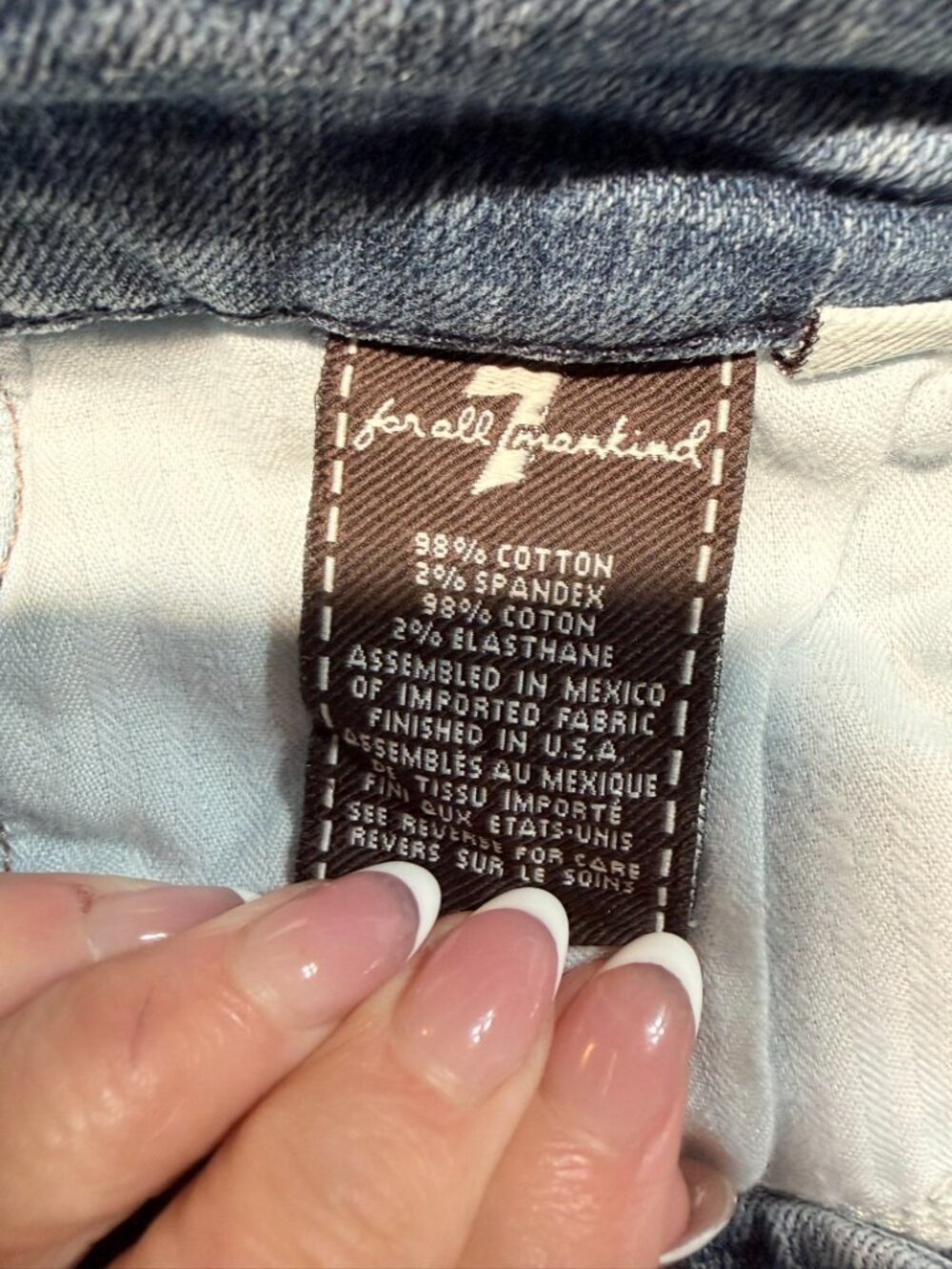 7 for all Mankind A Pocket with Sparkly Rhinestones Denim Bootcut Jeans Size 30 - Picture 6 of 9